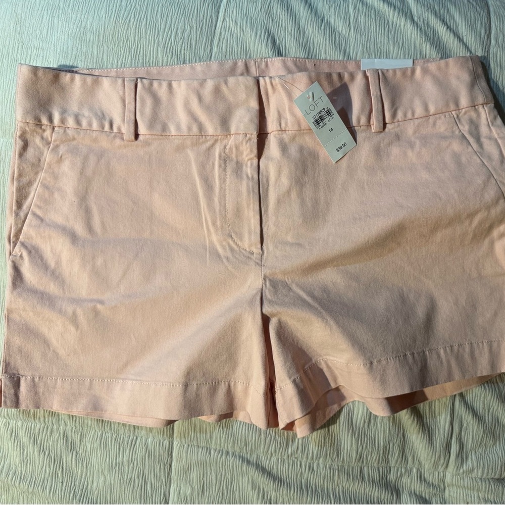 LOFT Women's Soft Blush Pink Riviera Shorts, Size 14